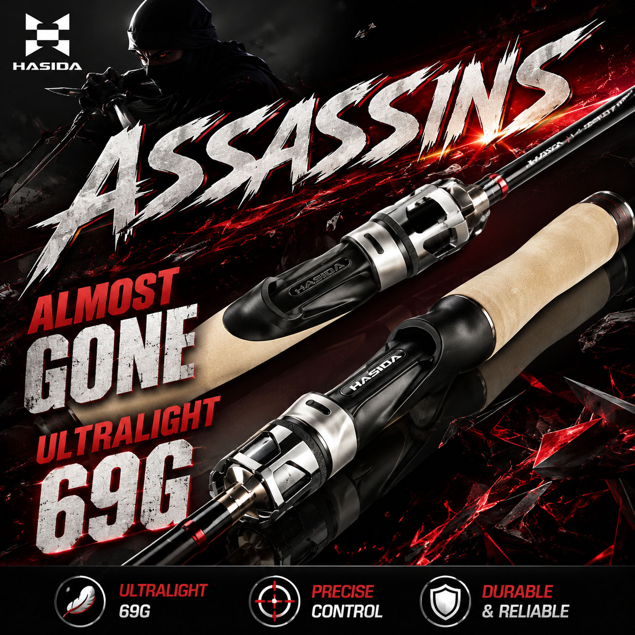 Joran Pancing HASIDA Assassins - Kastking Reel Zephyr ulasan dan harga