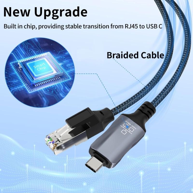 Kabel Jaringan USB C Ke RJ45 K - Braided Line ulasan dan harga